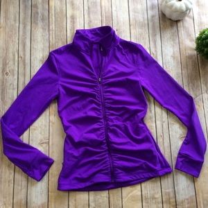 •VSX• Rouched Zip Front Athletic Sport Jacket